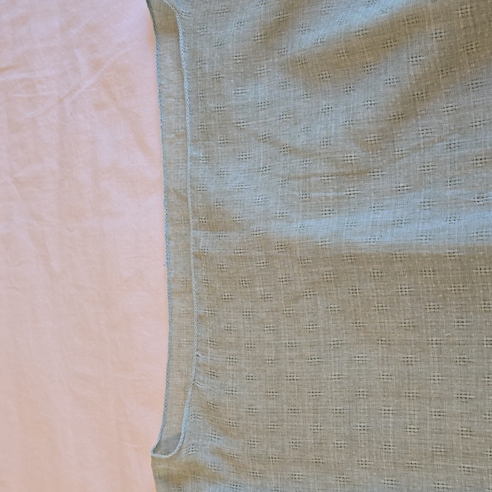 Lightweight Green Poncho With Patterned Sleeves O… - image 2